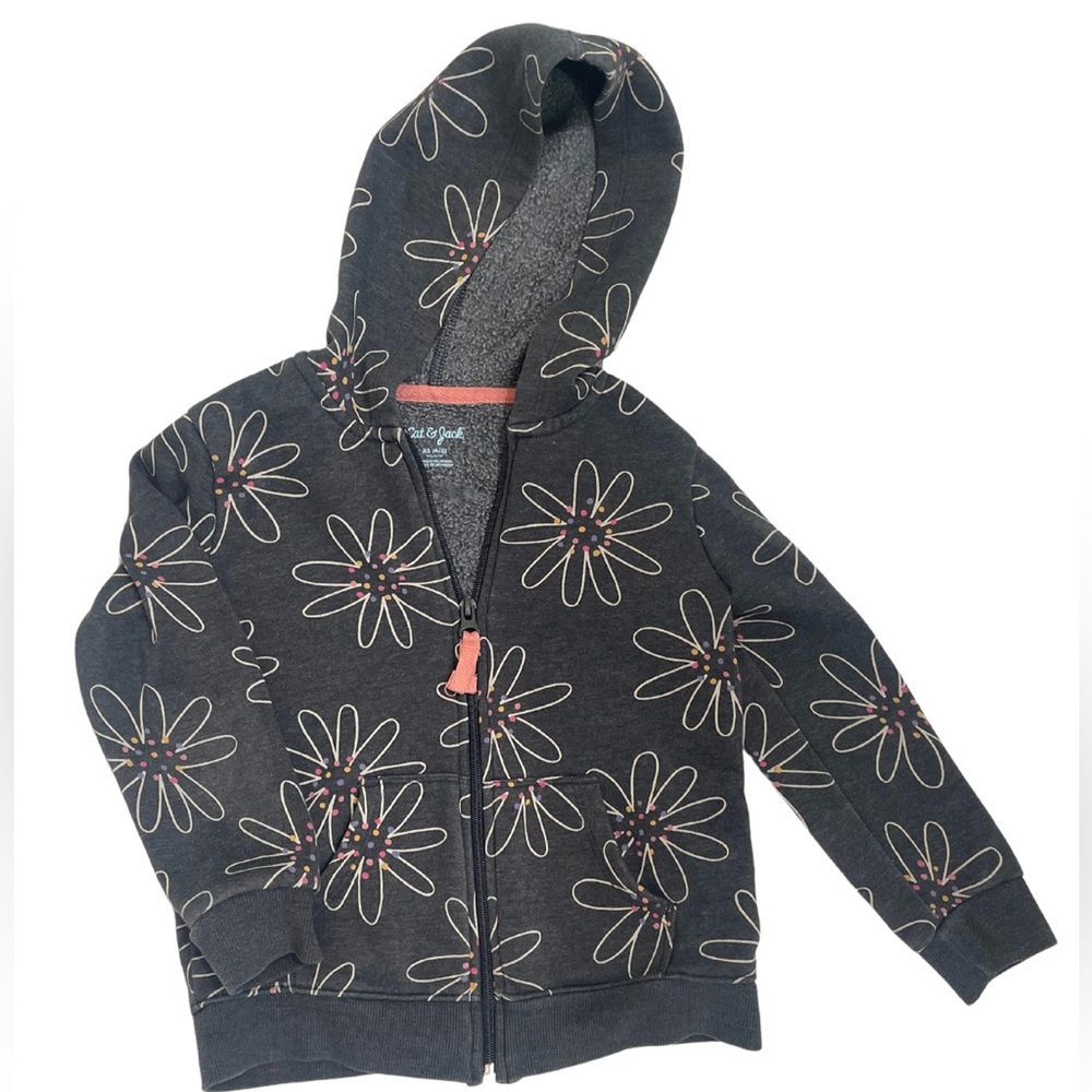 Cat & Jack flower zip-up hoodie for girls